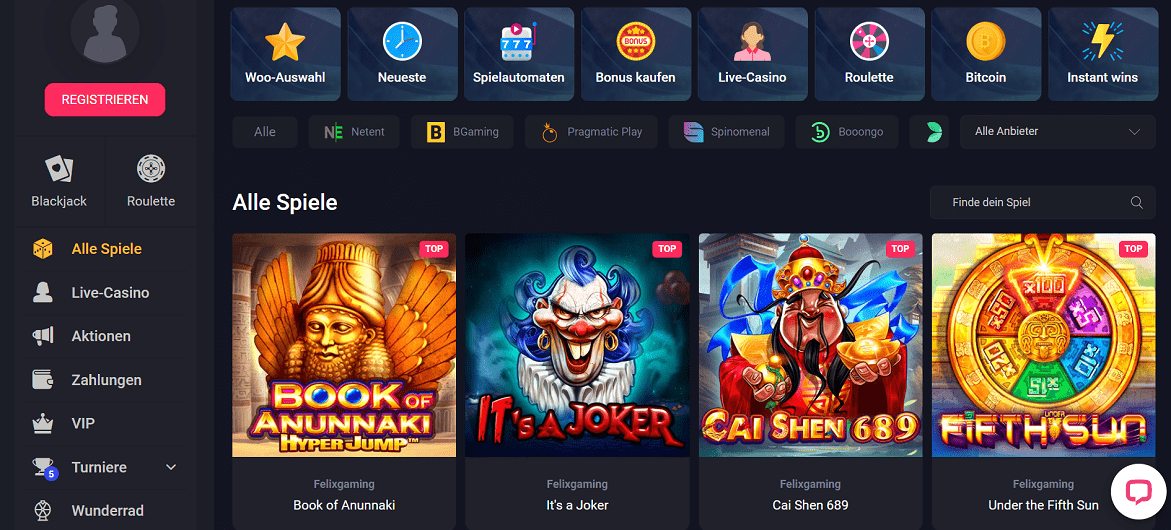woocasino speile
